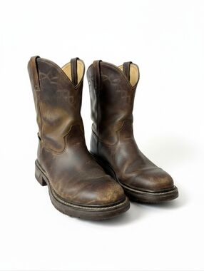 Rocky Cowboy Western Work Boots Men’s 10.5M Brown Leather Pull On